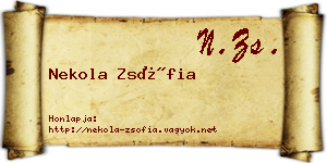 Nekola Zsófia névjegykártya